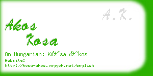 akos kosa business card